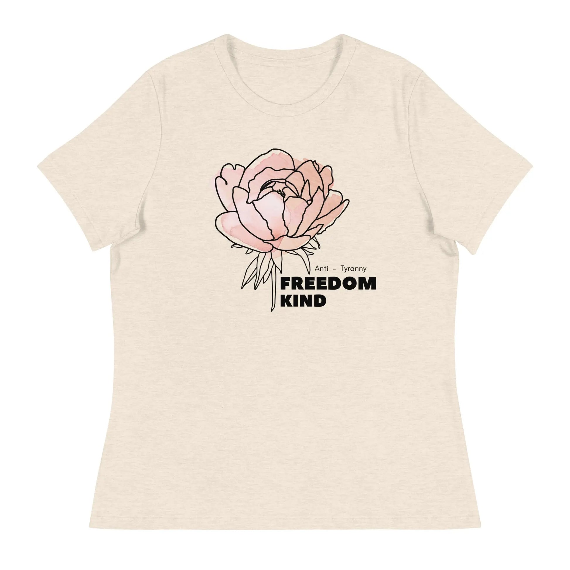 Freedom Kind Anti - Tyranny Peonies Women's Relaxed T-Shirt - Image #19