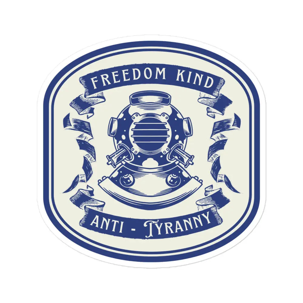 Freedom Kind Anti - Tyranny Vintage Scuba Bubble-free stickers - Image #1