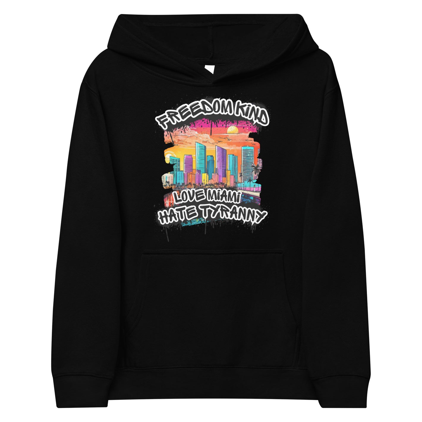 Love Miami Hate Tyranny | Freedom Kind Kids fleece hoodie