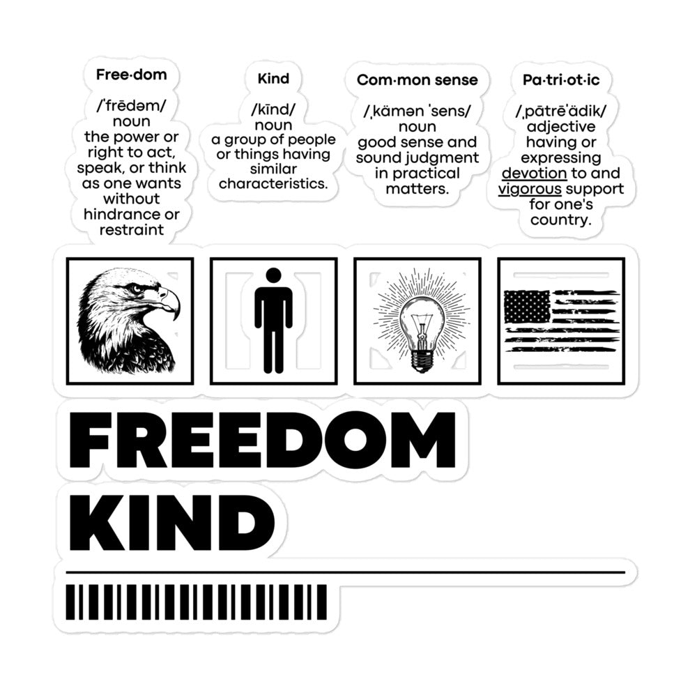 Freedom Kind Values | Bubble-free stickers