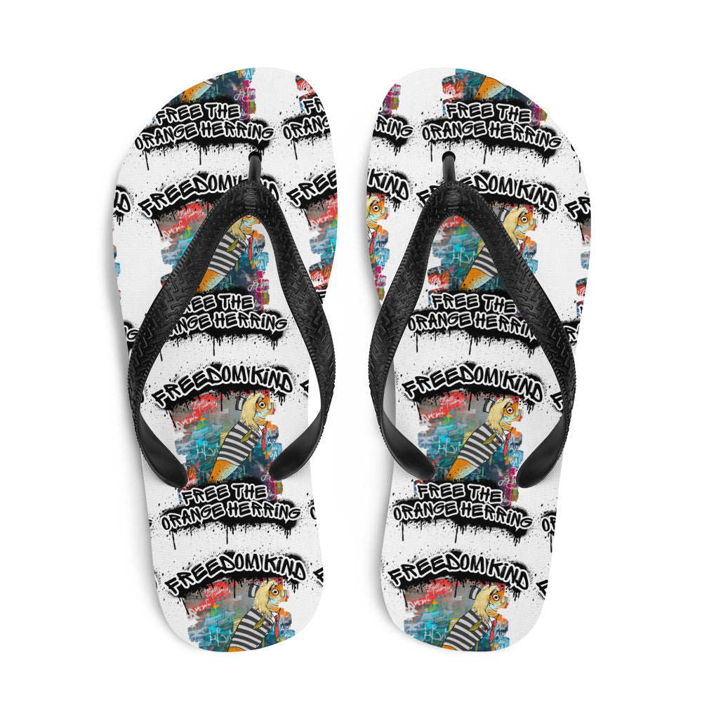 Free The Orange Herring Graffiti | Freedom Kind Flip-Flops