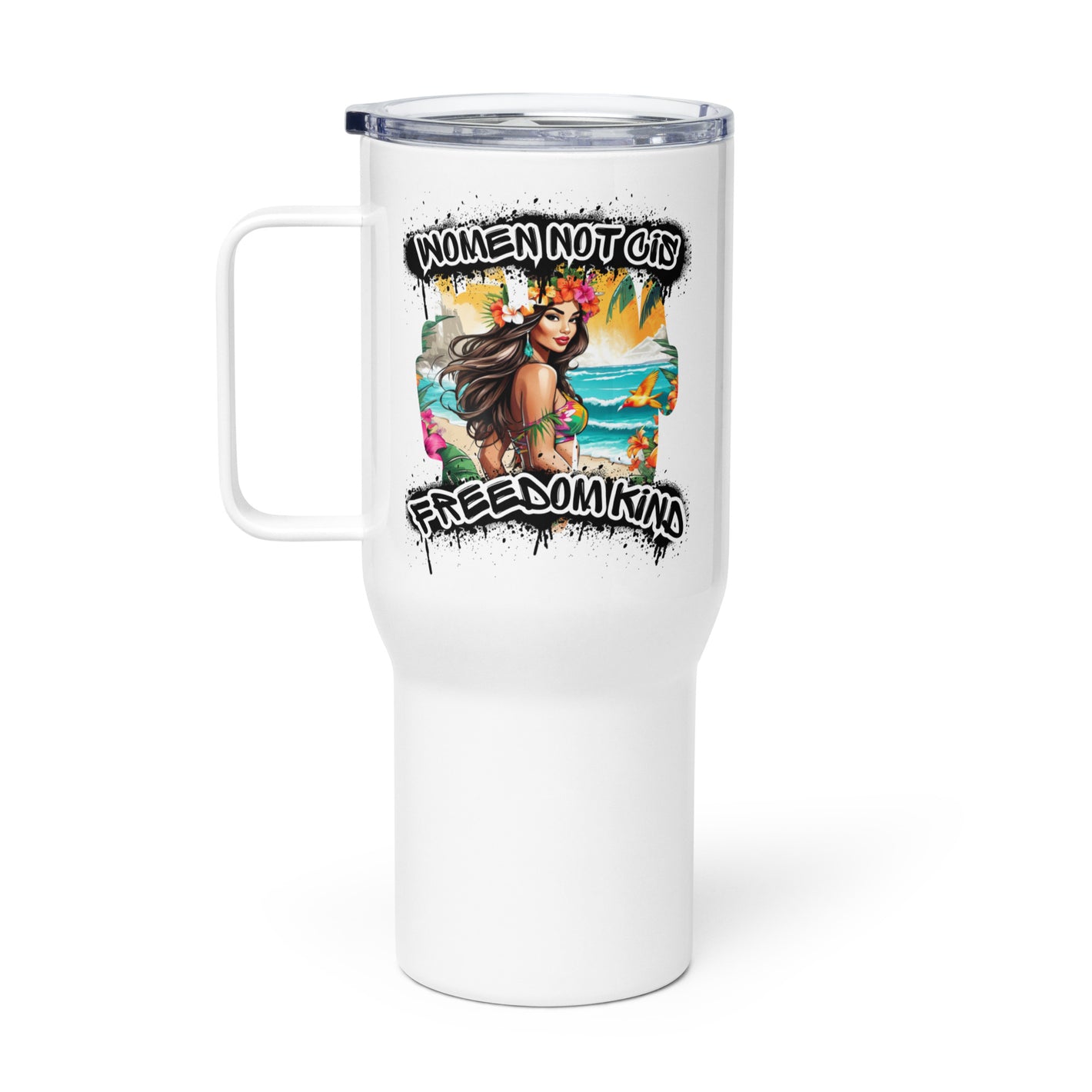Women Not Cis | Freedom Kind Travel mug with a handle
