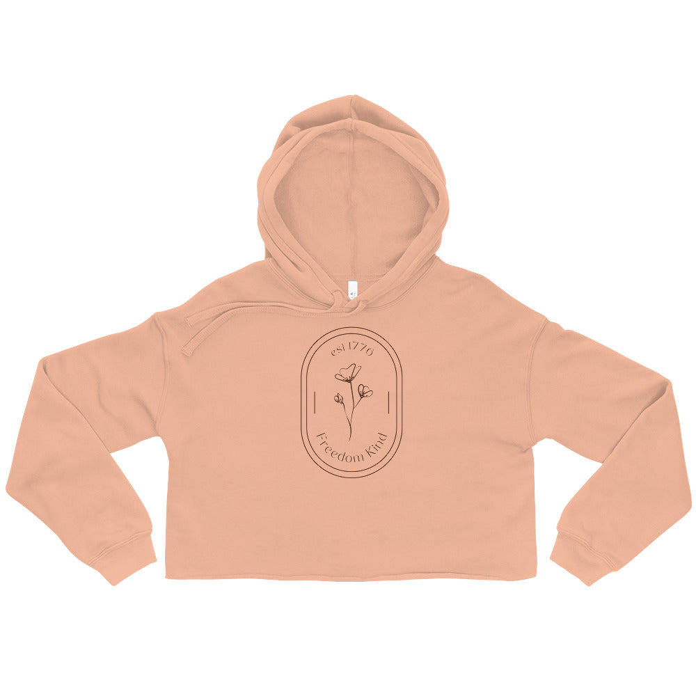 1776 Simple Flower | Women's Crop Hoodie