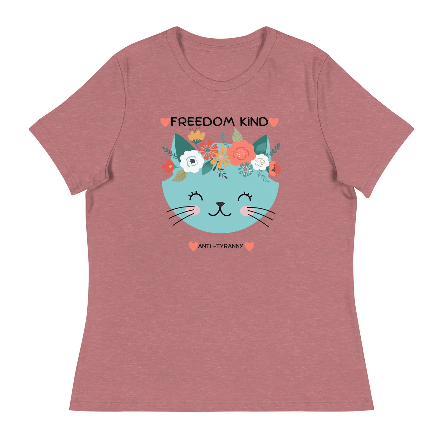 Anti - Tyranny Flower Cat | Women's Relaxed T-Shirt