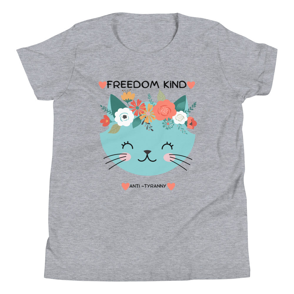 Anti - Tyranny Flower Cat | Kids Short Sleeve T-Shirt