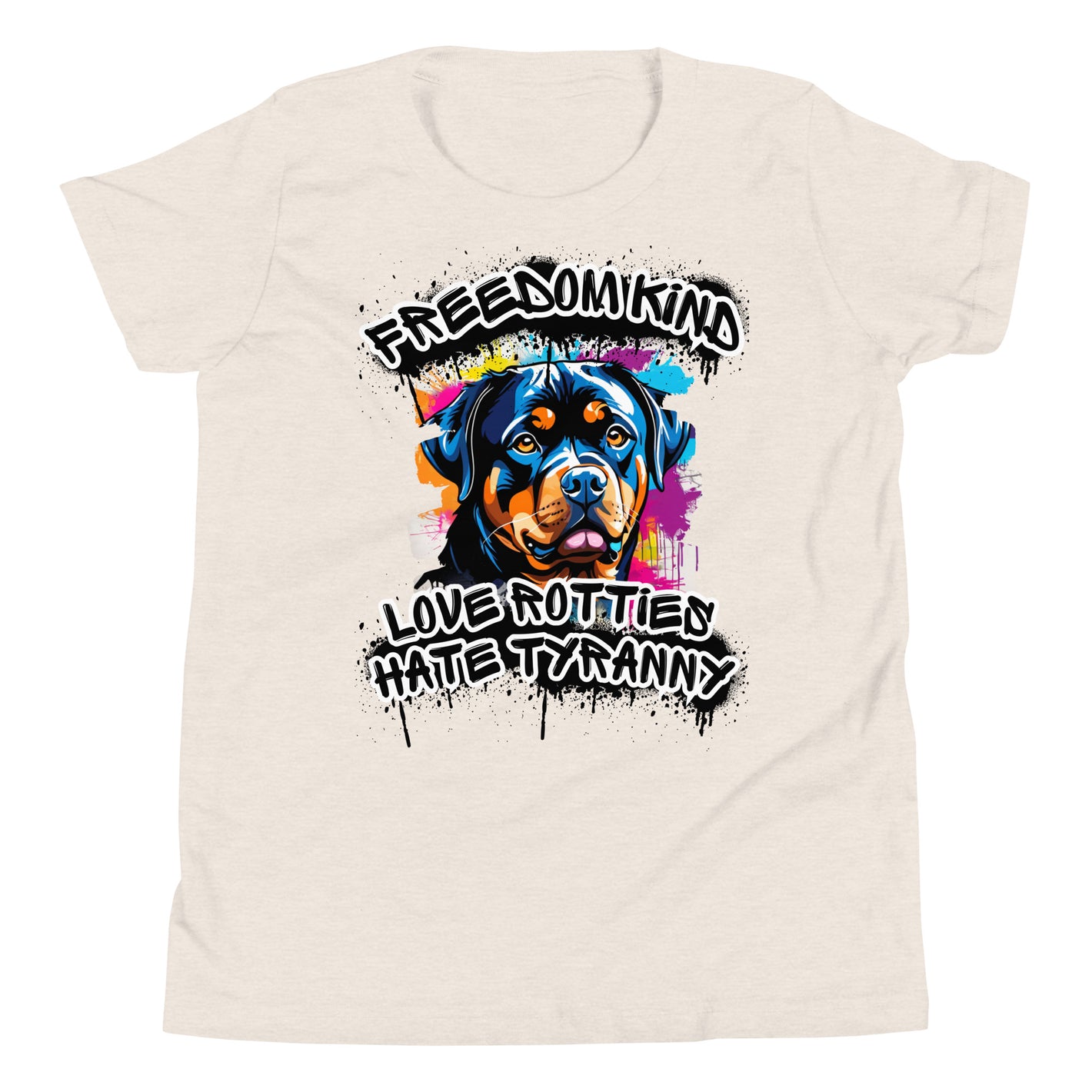 Love Rotties Hate Tyranny | Freedom Kind Youth Short Sleeve T-Shirt